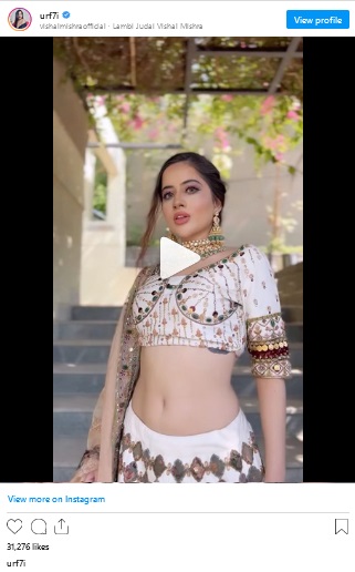 Urfi Javed Customary Look Desi Style Of Urfi In Lehenga Choli, Fans Said - 'You Are Solid After Quite A While'-Pic Credit Instagram